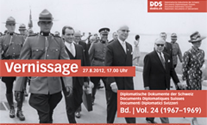 Bundesrat Willy Spühler (Mitte) an der Weltausstellung in Montreal 1967